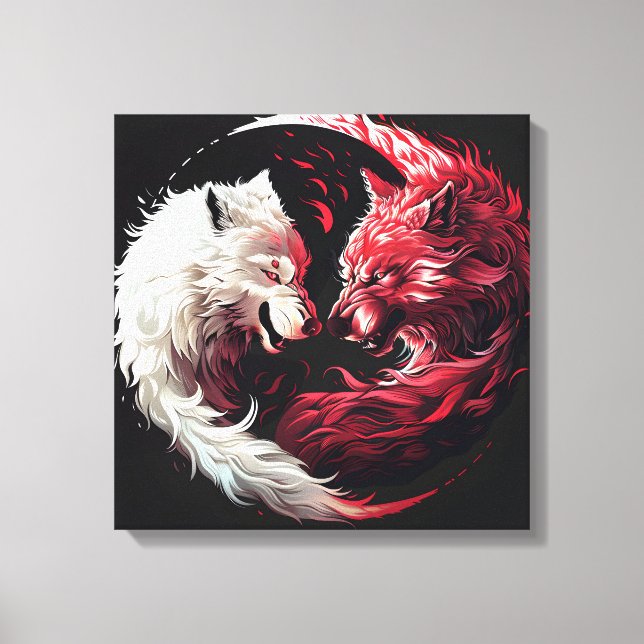 Light Shadow Wolf Spirit Animal Fantasy Canvas Print (Front)
