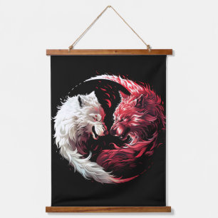 Light Shadow Wolf Spirit Animal Fantasy Hanging Tapestry