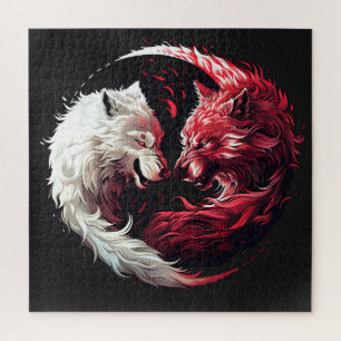 Light Shadow Wolf Spirit Animal Fantasy Jigsaw Puzzle