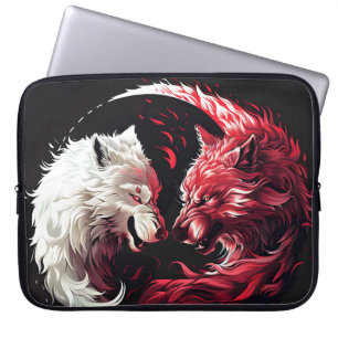 Light Shadow Wolf Spirit Animal Fantasy Laptop Sleeve