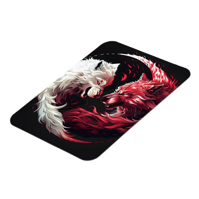 Light Shadow Wolf Spirit Animal Fantasy Magnet (Left Side)