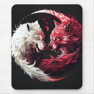 Light Shadow Wolf Spirit Animal Fantasy Mouse Mat