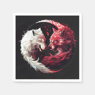 Light Shadow Wolf Spirit Animal Fantasy Napkin
