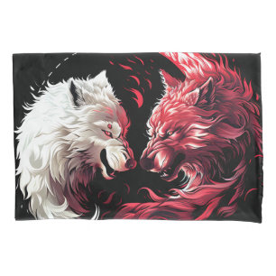 Light Shadow Wolf Spirit Animal Fantasy Pillowcase