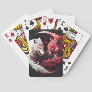 Light Shadow Wolf Spirit Animal Fantasy Playing Cards