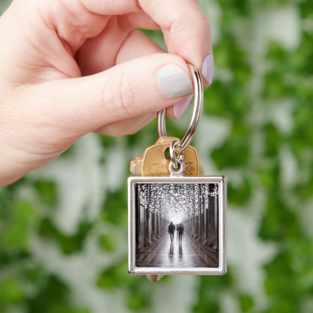 Light, shadows and symmetry - sepia key ring (Hand)