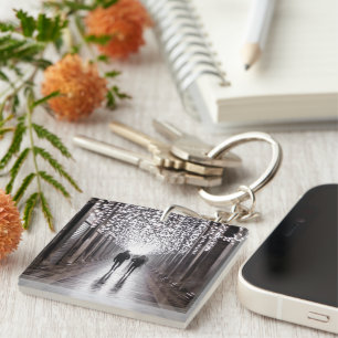 Light, shadows and symmetry - sepia key ring