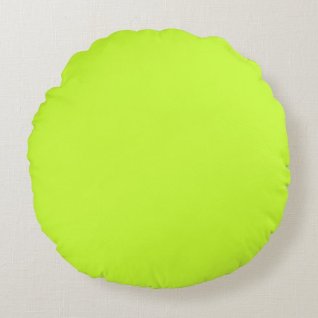 Light Sherbert Leaf Green solid plain colour Custo Round Cushion (Front)