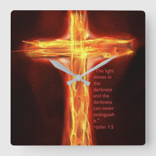 "Light shines" Square Wall Clock