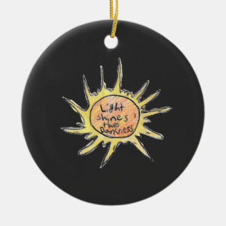 Light Shines Through Darkness  Ceramic Tree Decoration