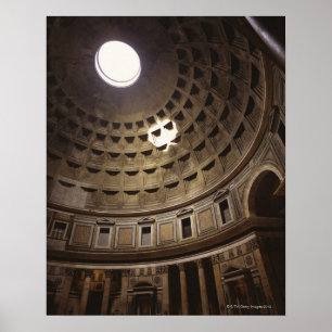 Light shining through oculus in The Pantheon in Poster