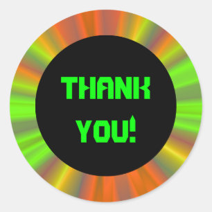 Light Show Fractal Art Thank You Classic Round Sticker