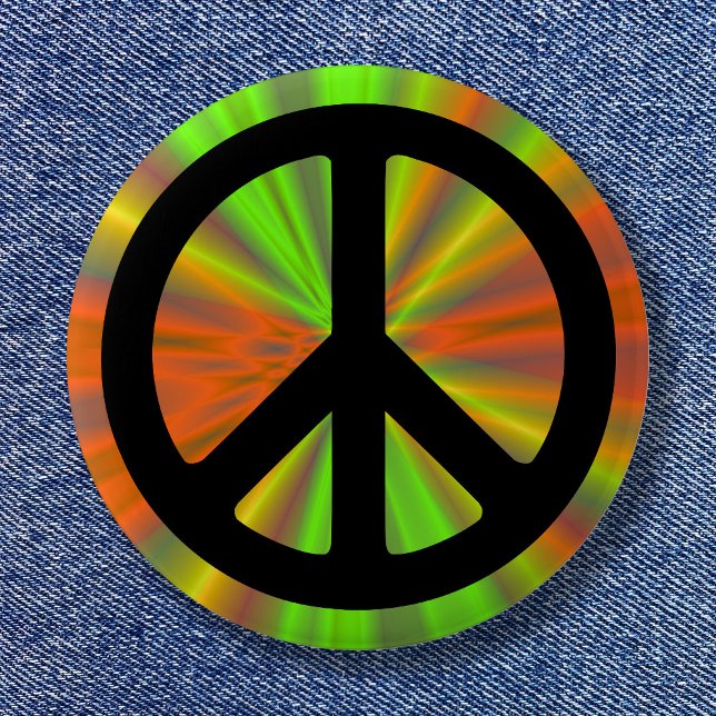 Light Show with Peace Sign 6 Cm Round Badge (Light Show with Peace Sign Button)