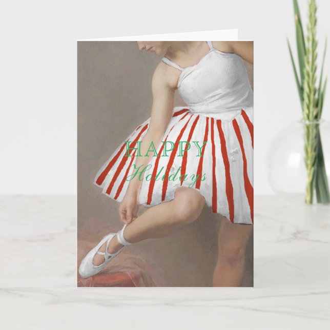 Light Skin Ballerina Peppermint Tutu Card (Front)