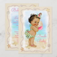 Light Skin Ethnic Conch Shell Beach Baby Shower