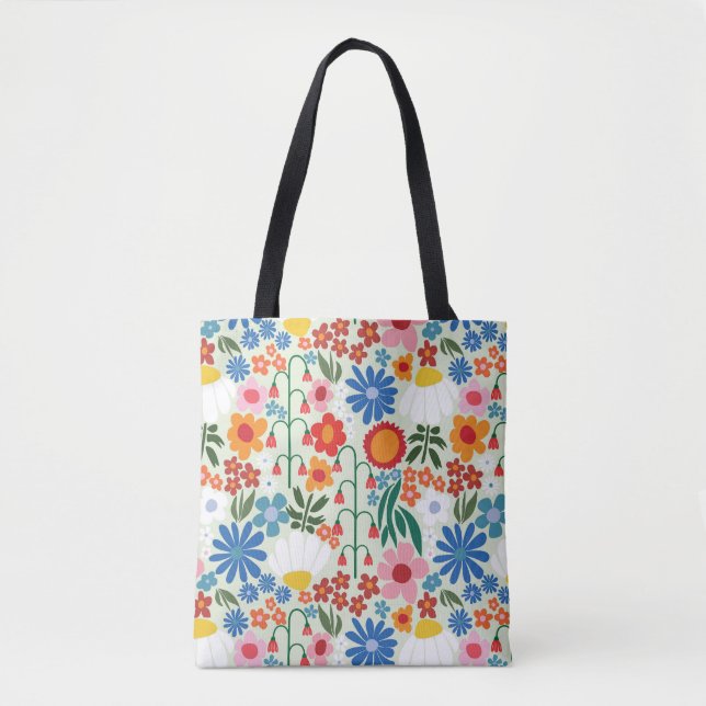  Light Sky 60s Retro SummerTote Bag  (Front)