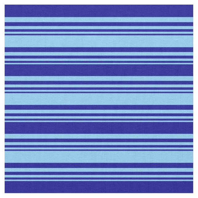 Light Sky Blue and Dark Blue Coloured Stripes Fabric (Close Up)