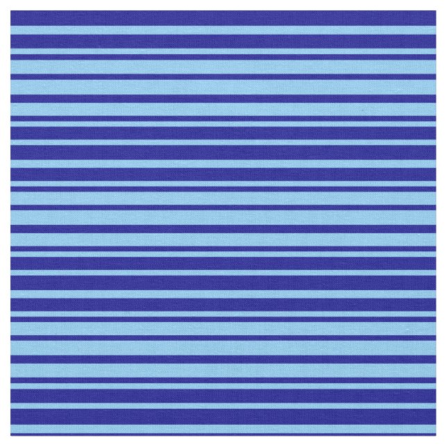 Light Sky Blue and Dark Blue Pattern of Stripes Fabric (Close Up)