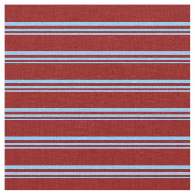 Light Sky Blue and Dark Red Coloured Pattern Fabric (Close Up)