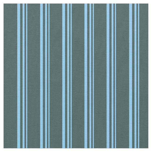 Light Sky Blue and Dark Slate Grey Lines Fabric (Close Up)