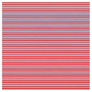 Light Sky Blue and Red Coloured Pattern Fabric