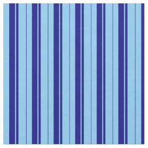 Light Sky Blue & Blue Lined Pattern Fabric