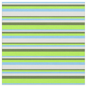 Light Sky Blue, Cyan, Olive Green & Light Green Fabric