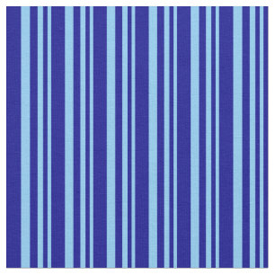 Light Sky Blue & Dark Blue Coloured Lines Fabric