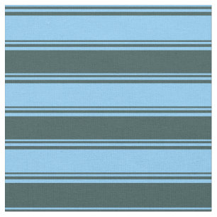 Light Sky Blue & Dark Slate Grey Coloured Lines Fabric