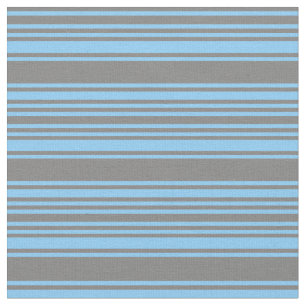 Light Sky Blue & Grey Lines Fabric