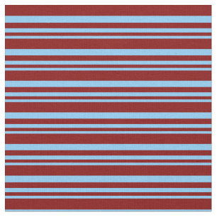 Light Sky Blue & Maroon Stripes/Lines Pattern Fabric