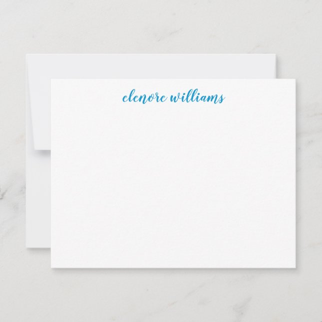 Light Sky Blue Preppy Modern Elegant Script Card (Front)