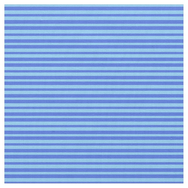 Light Sky Blue & Royal Blue Coloured Lined Pattern Fabric (Close Up)