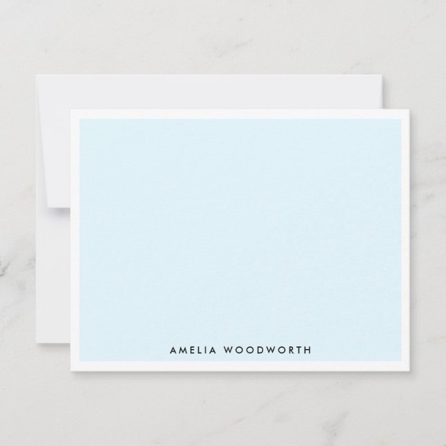 Light Sky Blue White Elegant Classic Minimalist Card (Front)
