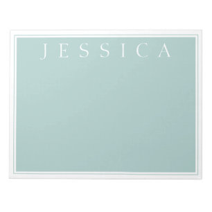 Light Slate Blue Grey Your Name Notepad