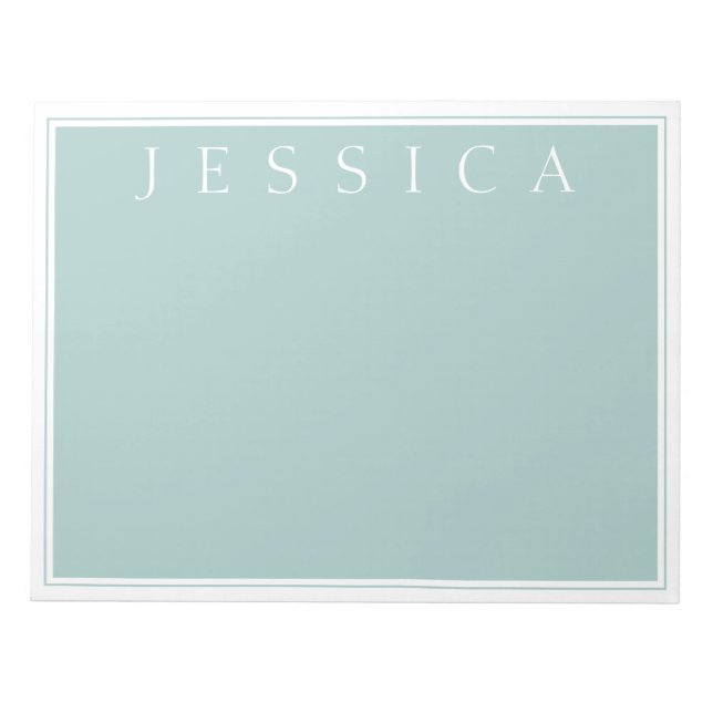Light Slate Blue Grey | Your Name Notepad (Front)