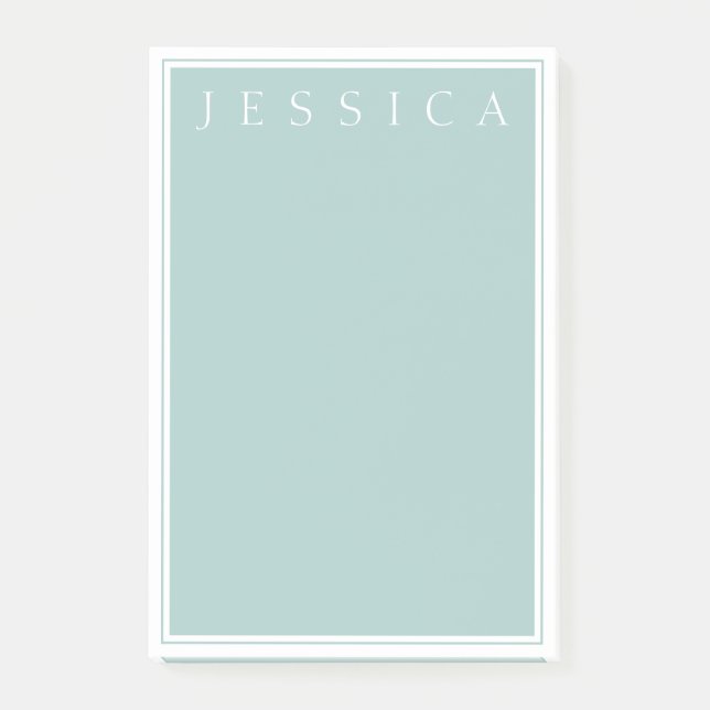 Light Slate Blue Grey | Your Name Post-it Notes (Front)
