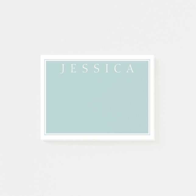 Light Slate Blue Grey | Your Name Post-it Notes (Front)
