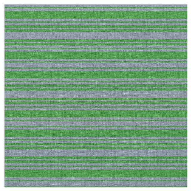 Light Slate Grey and Forest Green Lines Fabric (Close Up)