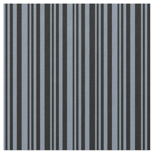 Light Slate Grey & Black Coloured Stripes Fabric (Close Up)