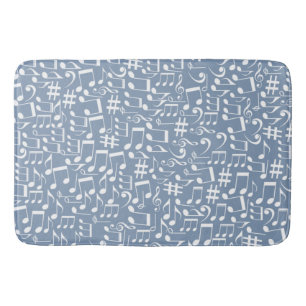 Light Smokey Blue w Dancing Music Notes Bath Mat
