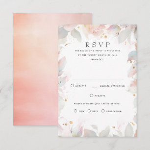 Light Soft Floral Wedding RSVP Cards
