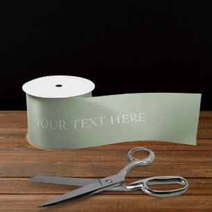 Light Soft Pastel Light Sage Green White Colour Satin Ribbon