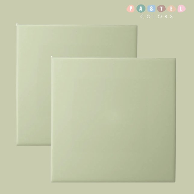 Light Soft Pastel Light Sage Moss Green Colour  Tile (Light Soft Pastel Light Sage Moss Green Color Ceramic Tile)