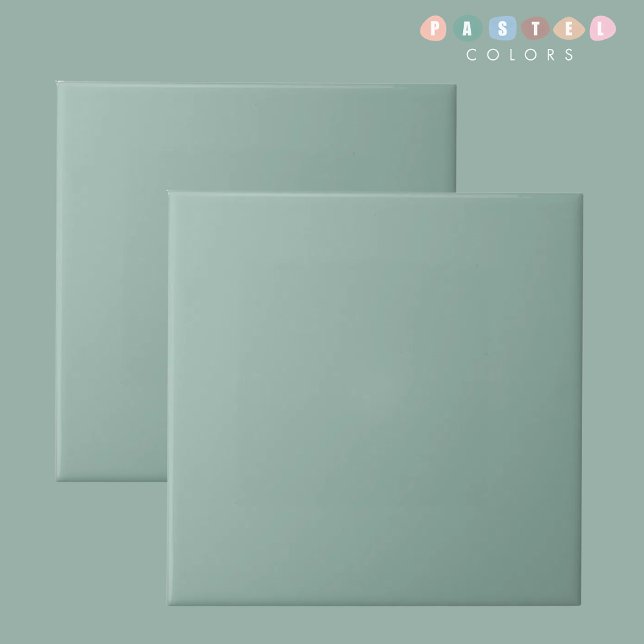 Light Soft Pastel Light Sage Teal Green Colour  Tile (Light Soft Pastel Light Sage Teal Green Color Ceramic Tile)