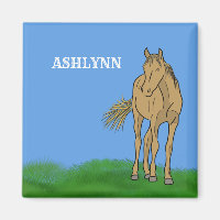 Light Sorrel Brown Horse Realistic Illustration