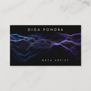 Light Sound Energy Wave Modern Music Template Business Card