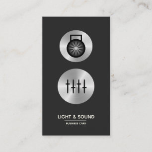 Light & Sound - Faux Metal Business Card