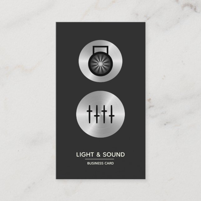 Light & Sound - Faux Metal Business Card (Front)