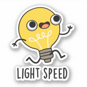 Light Speed Funny Running Bulb Pun